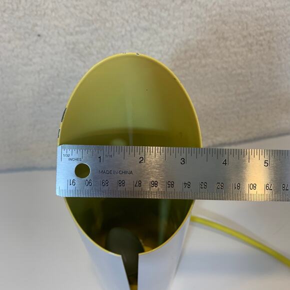 MCM Vintage Canister Lamp Yellow and White Metal Tube Mid Mod Retro Swanky - Picture 6 of 11